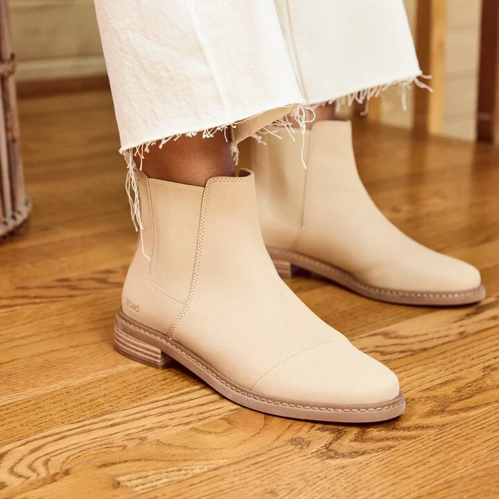 Charlie Oatmeal Leather Boot - Image 2