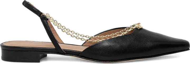 Charlize chain-embellished slingback flats