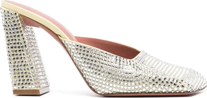 Charlotte 95mm satin mules