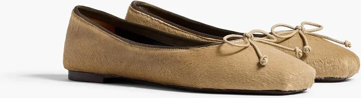 Charlotte Ballerina Flat in Barley Haircalf - Image 2