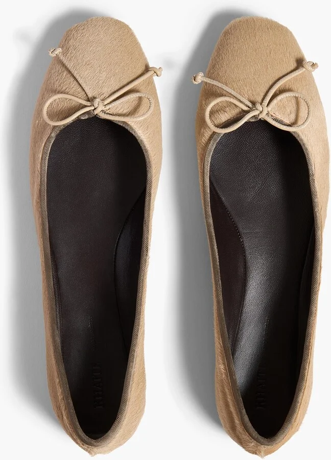 Charlotte Ballerina Flat in Barley Haircalf - Image 3