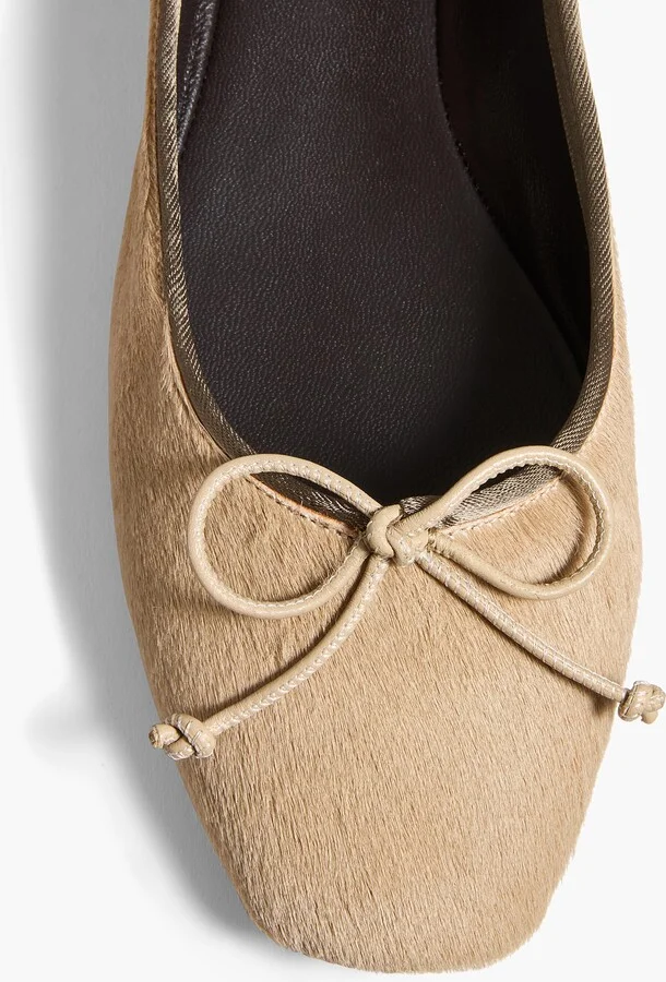 Charlotte Ballerina Flat in Barley Haircalf - Image 4