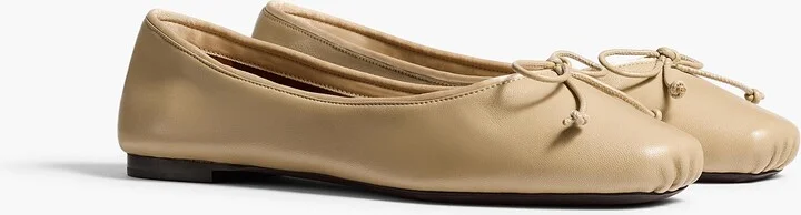 Charlotte Ballerina Flat in Beige Leather - Image 2