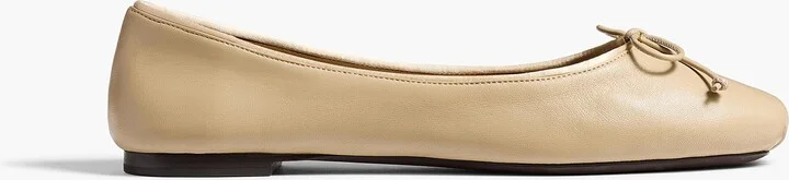 Charlotte Ballerina Flat in Beige Leather