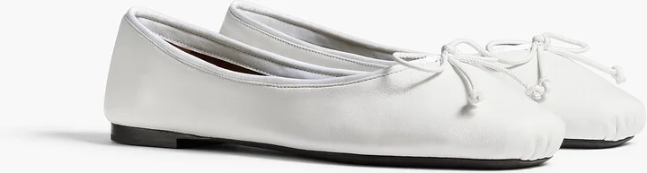 Charlotte Ballerina Flat in Optic White Leather - Image 2