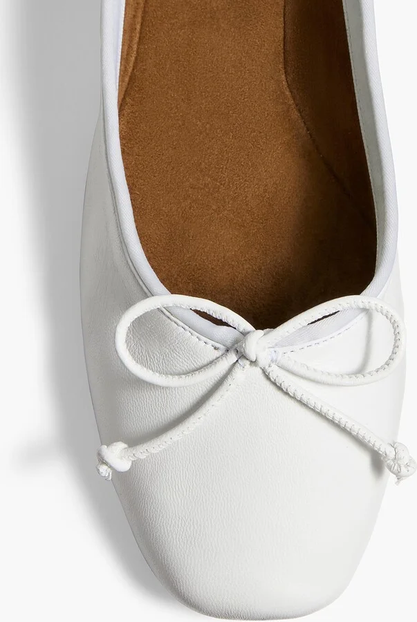 Charlotte Ballerina Flat in Optic White Leather - Image 4