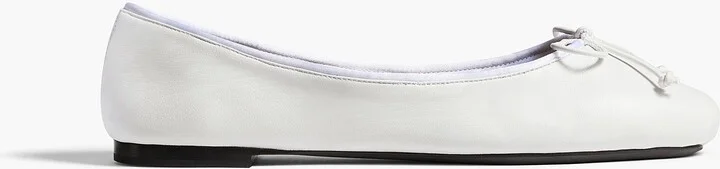 Charlotte Ballerina Flat in Optic White Leather