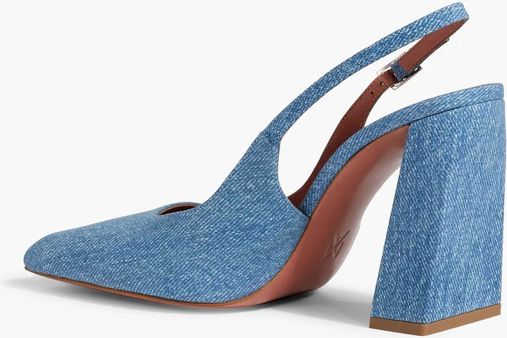 Charlotte denim-effect suede slingback pumps - Image 3