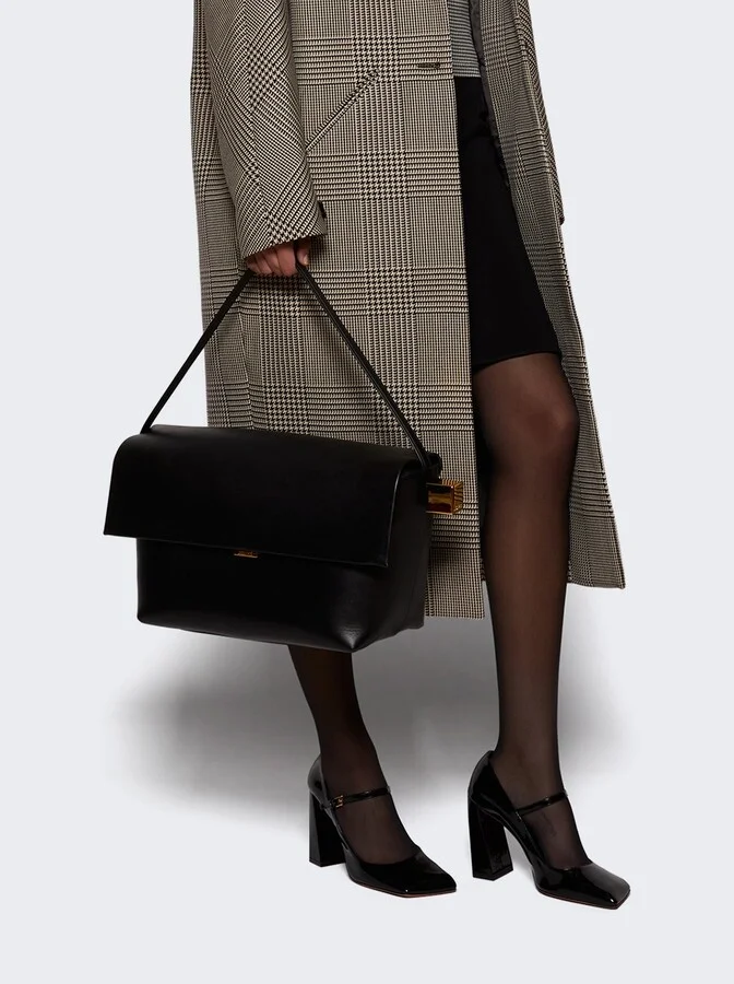 Charlotte Mary Jane Pumps Patent Black