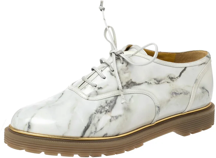 Charlotte Olympia Grey Leather Stephania Oxford Size 38