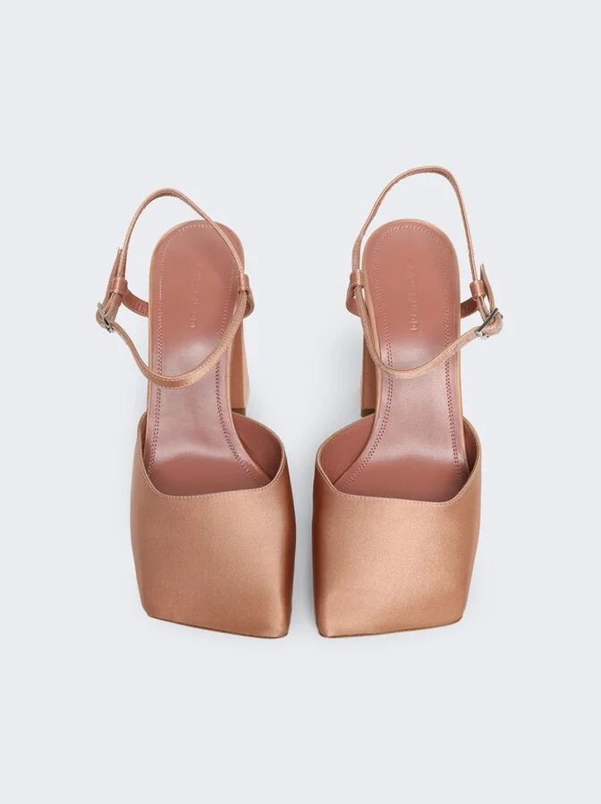 Charlotte Satin Pumps Latte