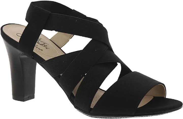 Charlotte Womens Slip on Ankle Strap Heels
