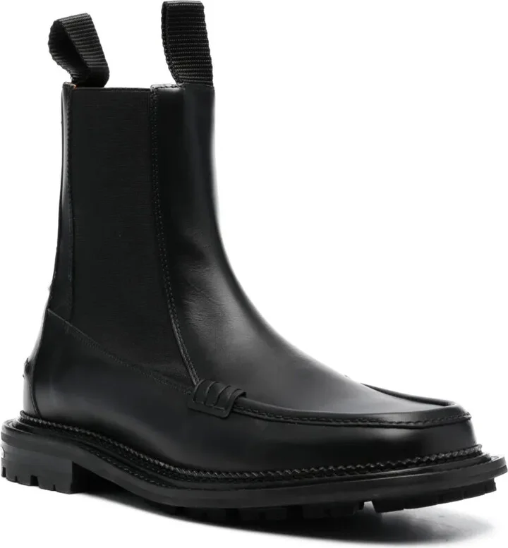 Charm-Detail Ankle Leather Boots - Image 2
