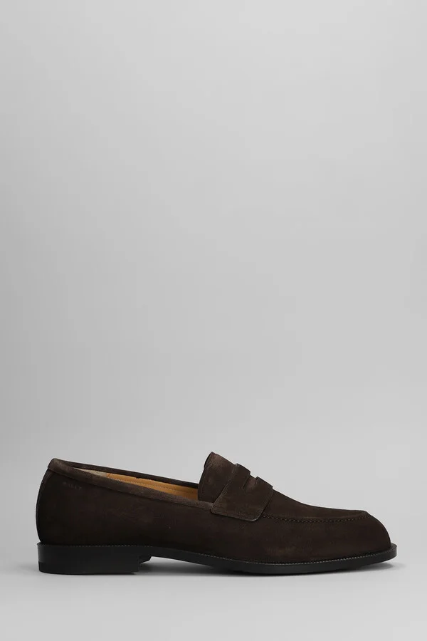 Charney U Loafers In Brown Suede