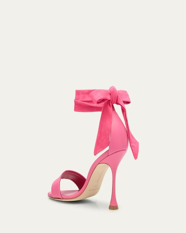 Chastana Mixed Leather Ankle-Tie Sandals - Image 2