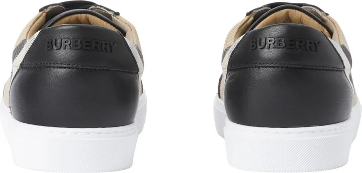 Check and Leather Sneakers - Image 3