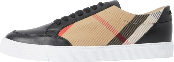 Check and Leather Sneakers - Image 6
