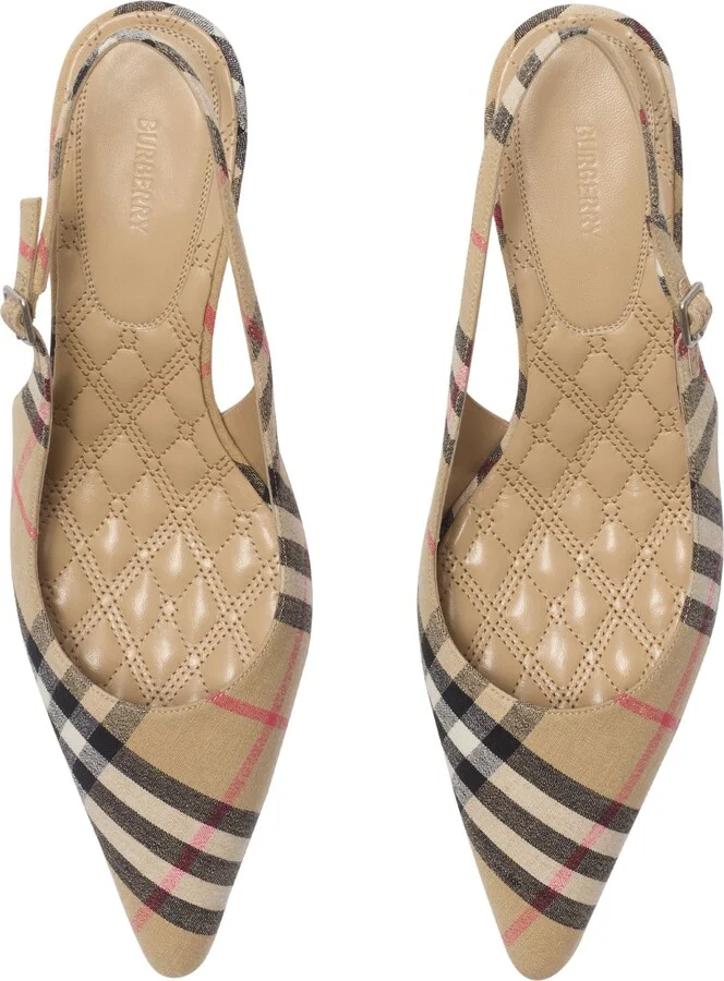 Check Dame Pointed Toe Slingback Pump - Image 4