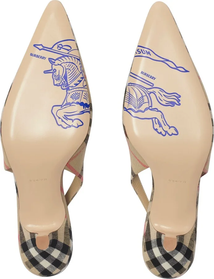 Check Dame Pointed Toe Slingback Pump - Image 5