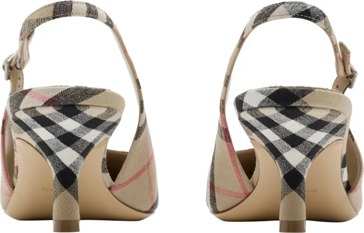 Check Dame Pointed Toe Slingback Pump - Image 6
