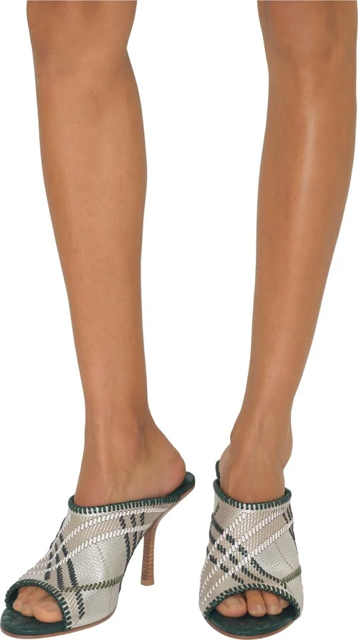 Check Leather Cabana Mules - Image 2