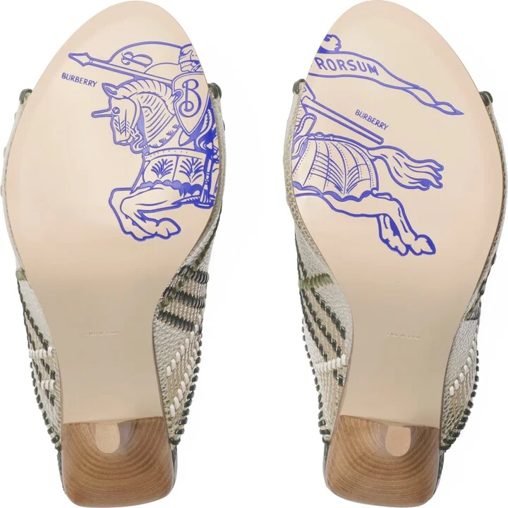 Check Leather Cabana Mules - Image 6