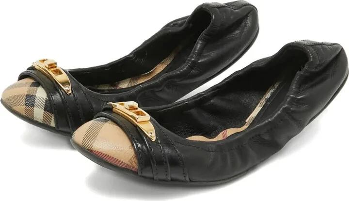 Check leather flats - Image 2