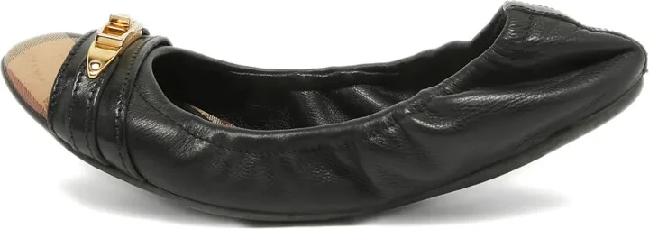 Check leather flats