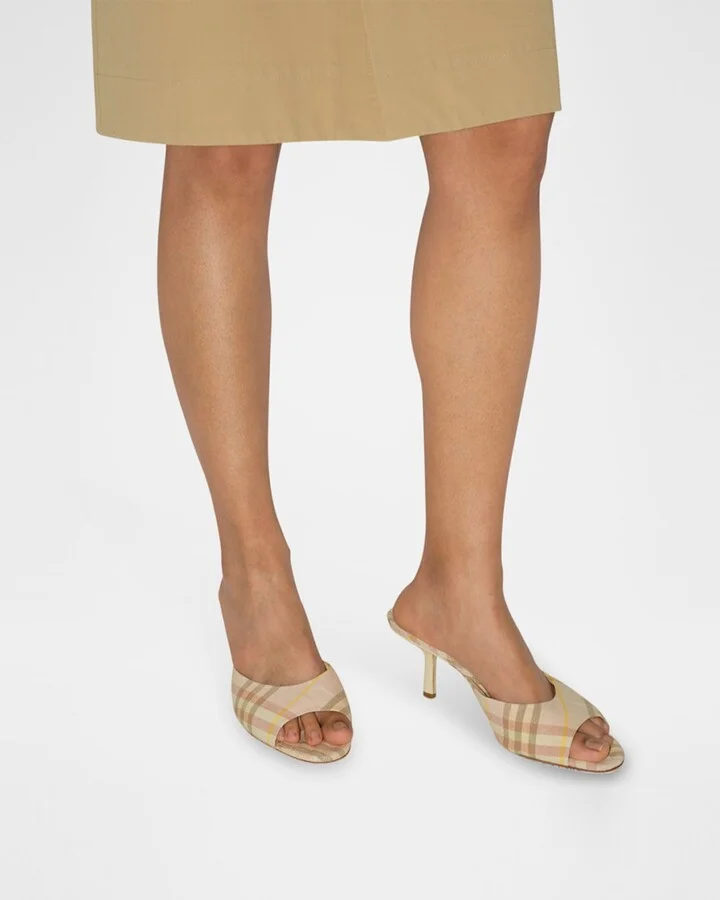Check Mews Low Mules - Image 2