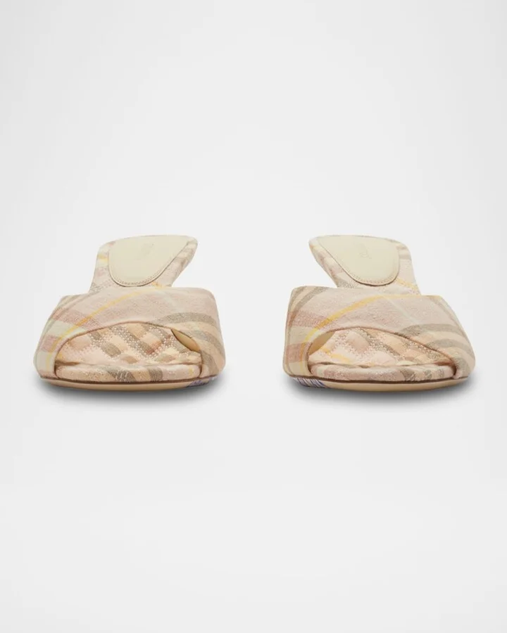 Check Mews Low Mules - Image 6