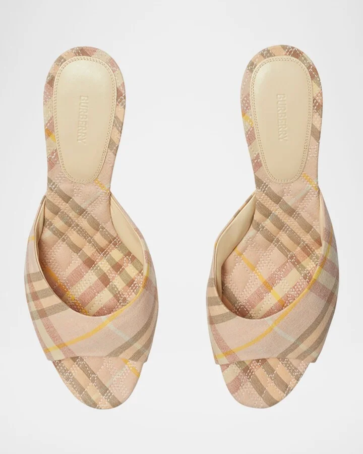 Check Mews Low Mules - Image 9