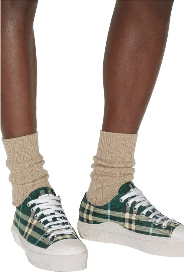 Check Nylon Blend Sneakers - Image 2