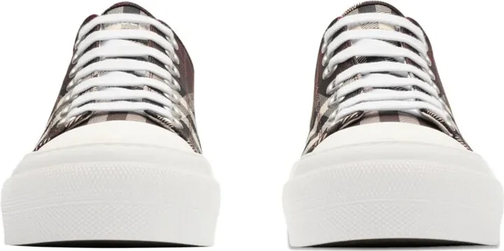 Check-Pattern Low-Top Sneakers - Image 3