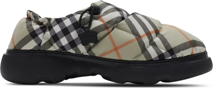 Check Pattern Pillow Mules
