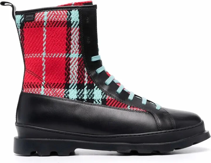Check-Print Boots