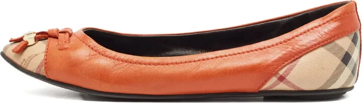 Check-Print Toecap Ballet Flats