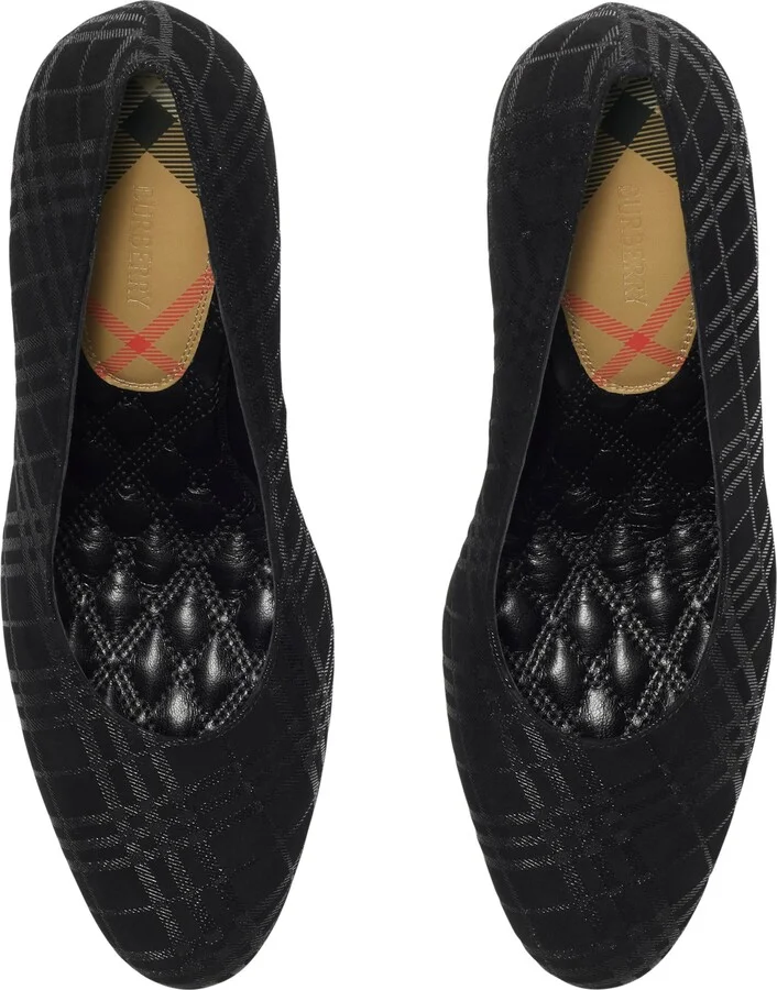 Check Suede Trinket Pumps - Image 5
