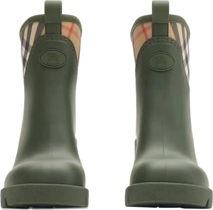 Checked Heeled Rain Boots - Image 2