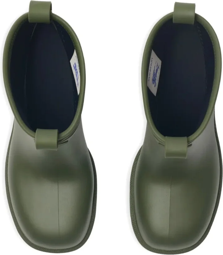Checked Heeled Rain Boots - Image 4