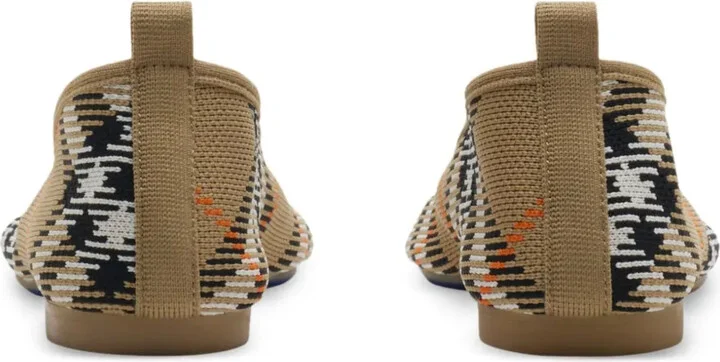 Checkered Knitted Ballerina Shoes - Image 3