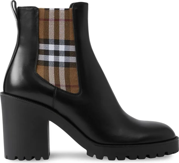 checkered panel Chelsea boots