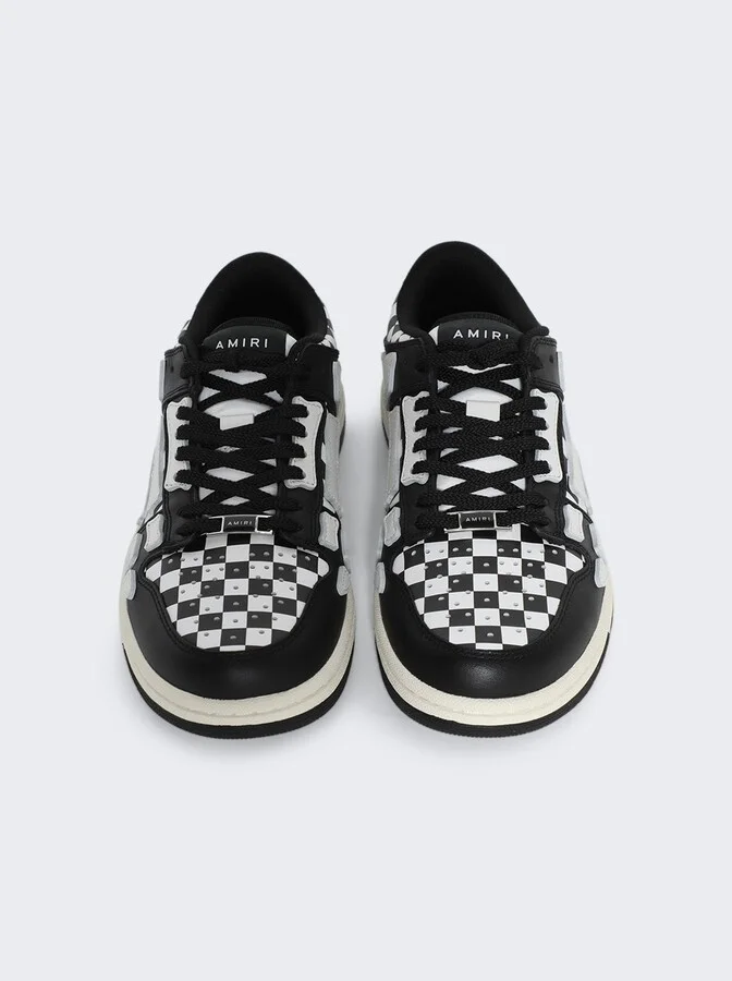 Checkered Skel Top Low Sneaker Black And White