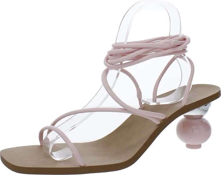 Chedel Womens Faux Leather Square Toe Heels