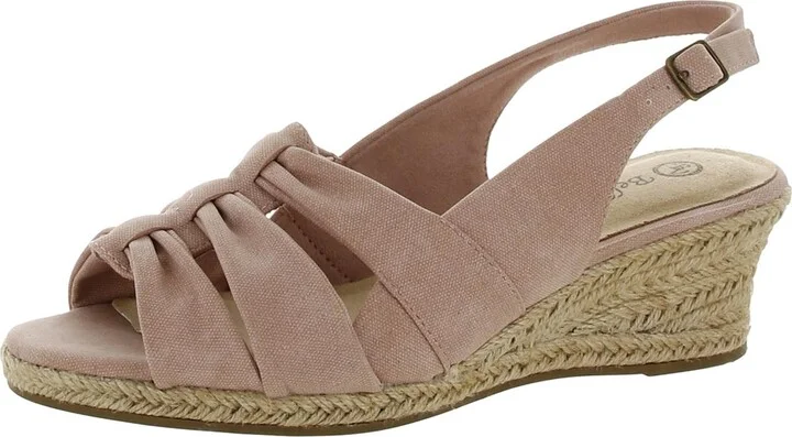 CHEERFUL Womens Faux Suede Open Toe Wedge Sandals