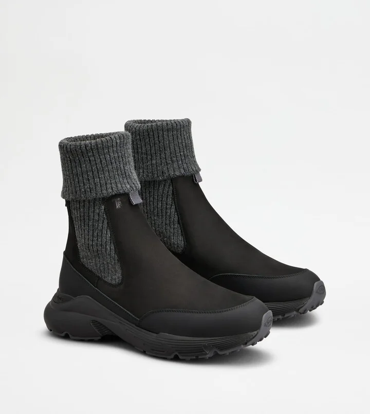 Chelsea Boots in Nubuck and Knit - Image 2