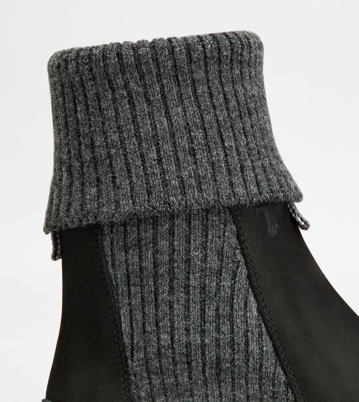 Chelsea Boots in Nubuck and Knit - Image 5