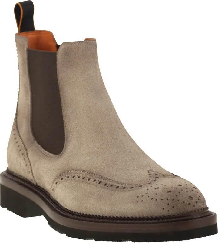 Chelsea Brogue Suede Ankle Boot - Image 2