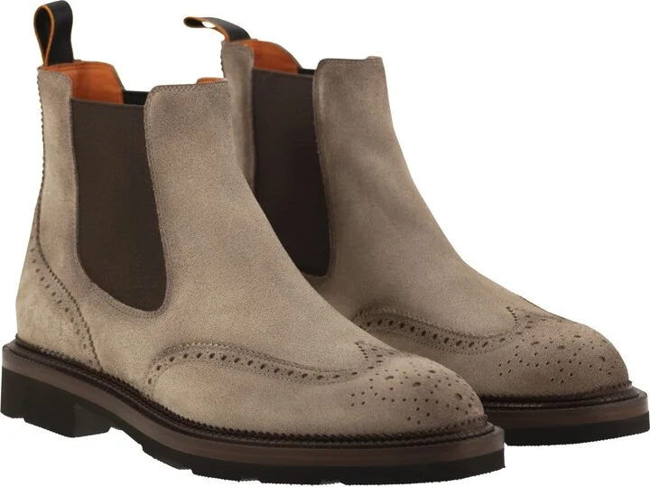 Chelsea Brogue Suede Ankle Boot - Image 4
