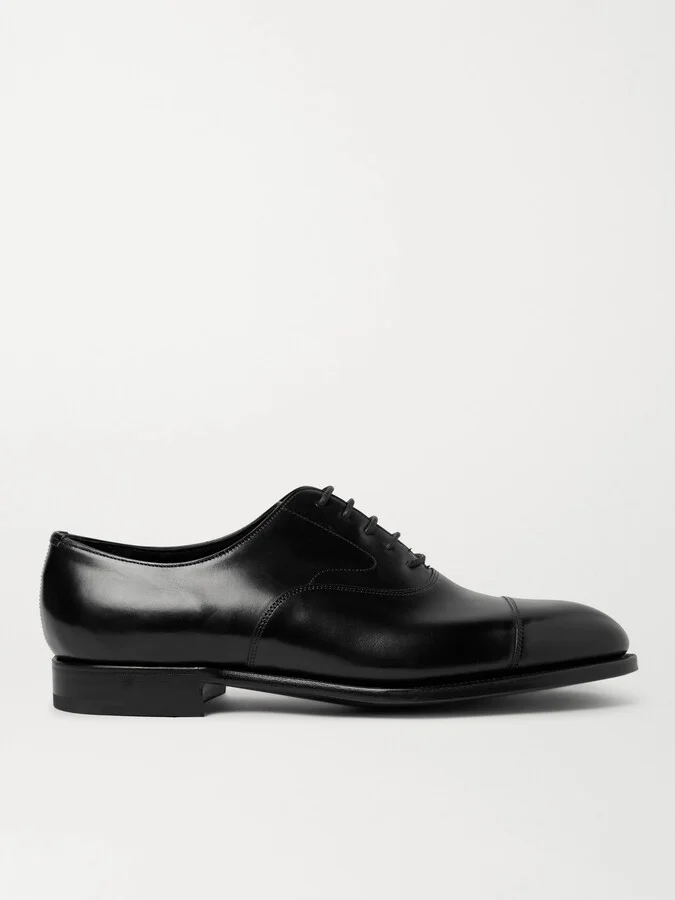 Chelsea Cap-Toe Burnished-Leather Oxford Shoes
