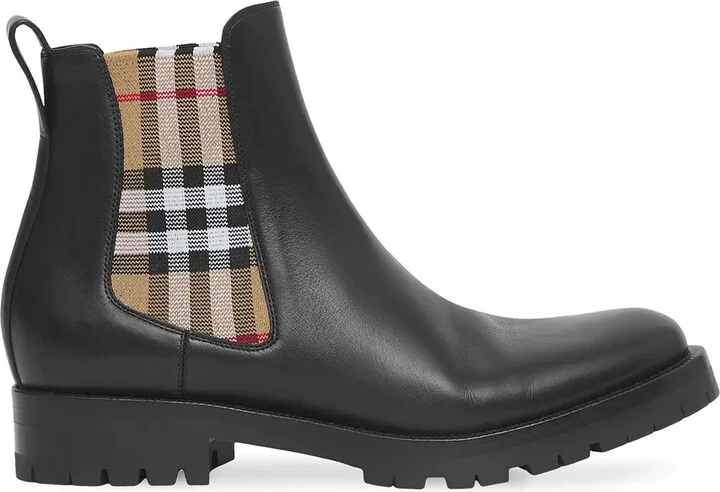 Chelsea check-panel boots